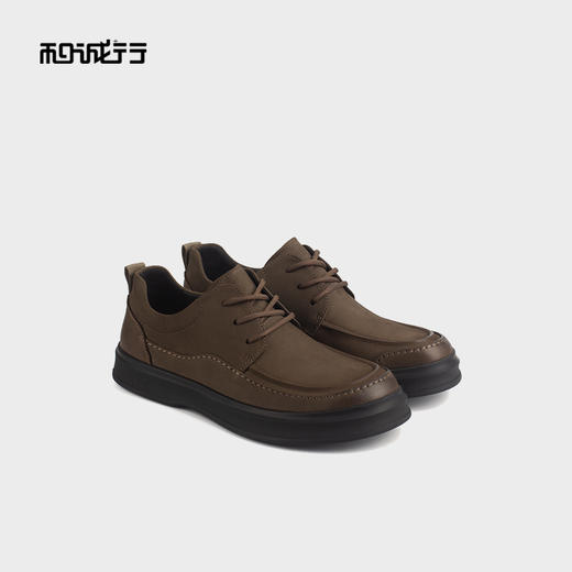 和诚行 2024秋冬新款真皮商务休闲皮鞋男舒适百搭系带皮鞋0660212 商品图4