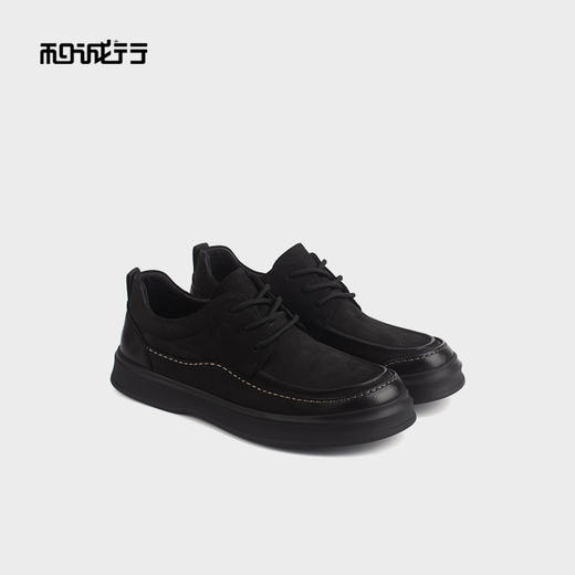 和诚行 2024秋冬新款真皮商务休闲皮鞋男舒适百搭系带皮鞋0660212 商品图0