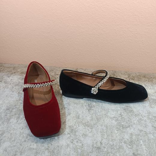 西村名物2023年秋季新款舒适平底玛丽珍单鞋U23CE34761 商品图4