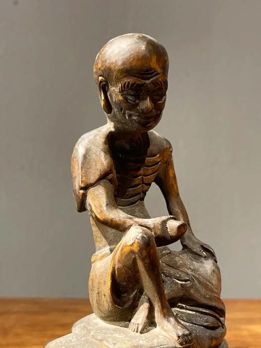 黄杨木雕奇石上達摩自在坐像，顺丰包邮 商品图13