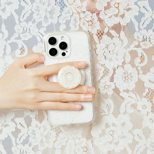 【白日绮梦】蕾丝花·MagSafe圆啪嗒 MAGSAFE磁吸 Round圆啪嗒系列 白色 植物花卉 商品图1