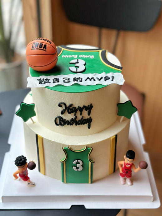 双层篮球主题蛋糕，配色文字可调整提前3天以上预定 商品图0