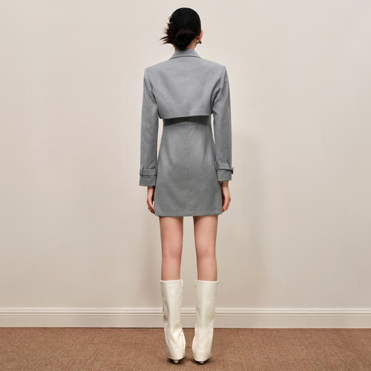 玛克门店发货：通勤风烟灰色外搭连衣裙MC88DR557A50 商品图4