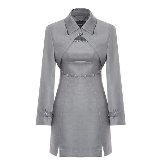 玛克门店发货：通勤风烟灰色外搭连衣裙MC88DR557A50 商品图2