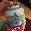 成艺陶瓷密封茶叶罐茶盒茶仓旅行高档储物罐普洱罐存茶罐复古茶具千里江山融香茶叶罐 商品缩略图4