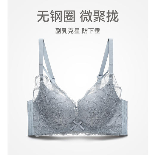 芬腾女士内衣薄款性感蕾丝无钢圈文胸微聚拢防下垂舒适透气杯胸罩 商品图0