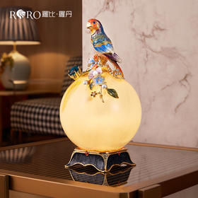 【样品6.5折，无原包装仅1件，无货退款】罗比罗丹鹦鹉可发光摆件珐琅彩工艺家居饰品床头小饰品【不支持补差，非质量问题不退不换】S