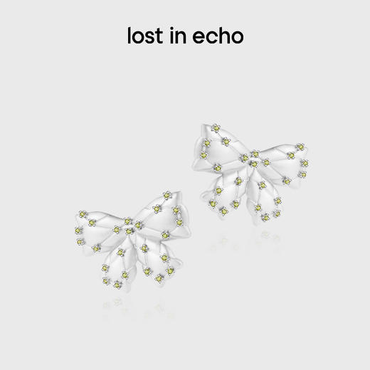 [福利价]lost in echo2024秋季新款高级银色膨胀蝴蝶结枕头立体耳钉耳环女 商品图0