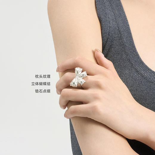 [福利价]lost in echo2024秋季新款小众夸张膨胀枕头银色膨胀蝴蝶结戒指女 商品图1