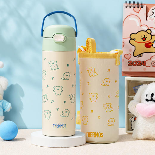 膳魔师不锈钢保温杯保冷吸管杯线条小狗系列TCK-GG  500ml【不支持补差，非质量问题不退不换】S 商品图0