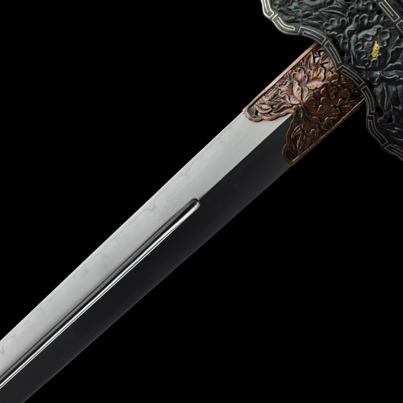 铁装镏银牡丹剑 龙泉沈广隆宝剑 龙泉沈广隆刀剑 镇宅礼品剑收藏剑 未