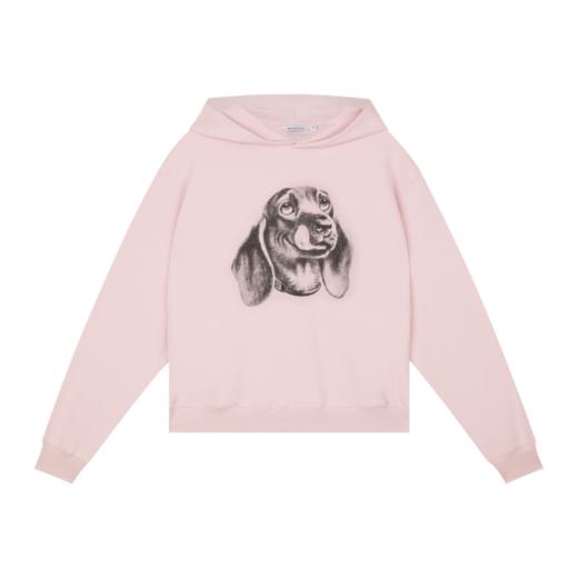 WassupHouse写实腊肠犬印花插袋短宽连帽卫衣 商品图10