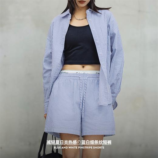 马登女装 日系纹休闲短裤A字版纯棉宽松显瘦高腰运动阔腿裤 商品图1