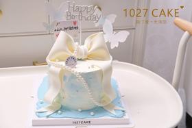 1027CAKE | 翻糖蝴蝶结   蓝白色 仙女风