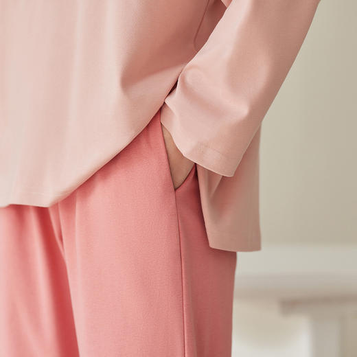 芬腾五好标准家居服秋季情侣睡衣女圆领纯棉长袖春秋款男套装休闲 商品图3