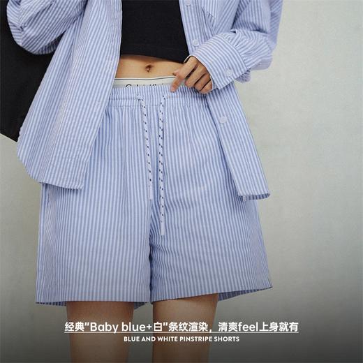 马登女装 日系纹休闲短裤A字版纯棉宽松显瘦高腰运动阔腿裤 商品图3