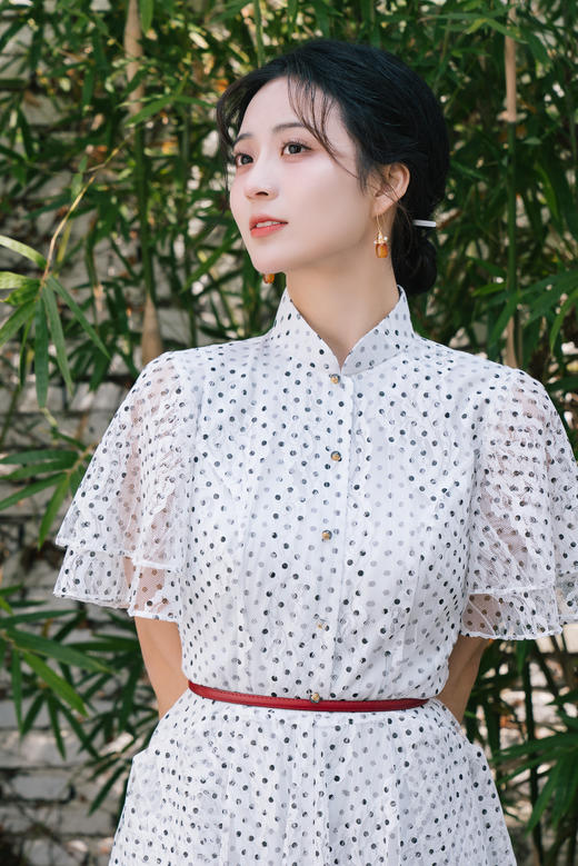 荷言GL 烟淼 维多利亚新中式复刻蕾丝旗袍长裙（无腰带）） 商品图4