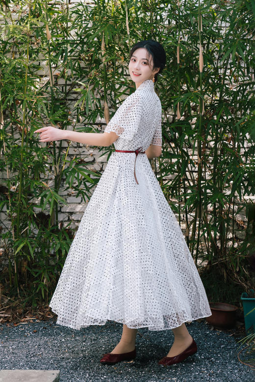 荷言GL 烟淼 维多利亚新中式复刻蕾丝旗袍长裙（无腰带）） 商品图0