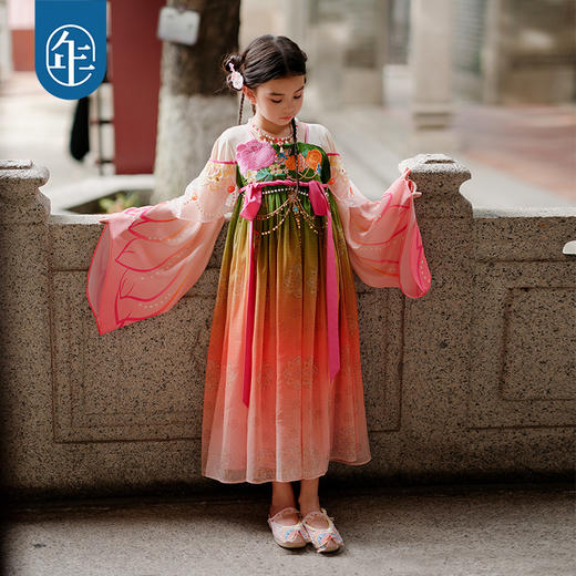 年衣花醉梦影女童汉服春秋新款超仙古装襦裙唐装儿童表演演出服 商品图1