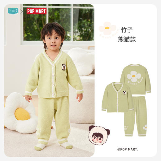 【秒杀】ibaby×outlast太空科技恒温泡泡玛特联名高蓬松软羽毛纱圆领开襟家居服套装 商品图9