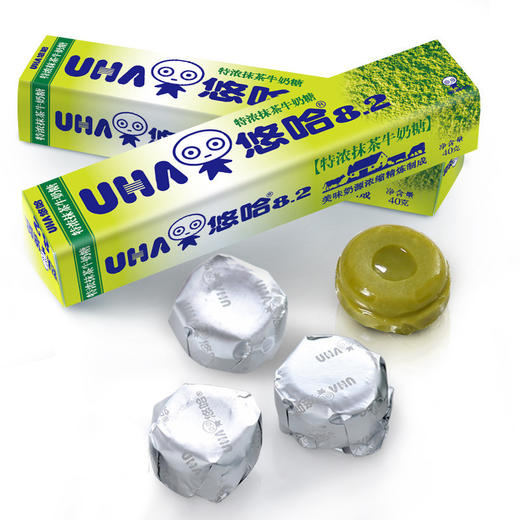 UHA悠哈特浓8.2 抹茶牛奶糖40g 味觉条糖硬糖喜糖零食 商品图0