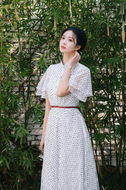 荷言GL 烟淼 维多利亚新中式复刻蕾丝旗袍长裙（无腰带）） 商品图1