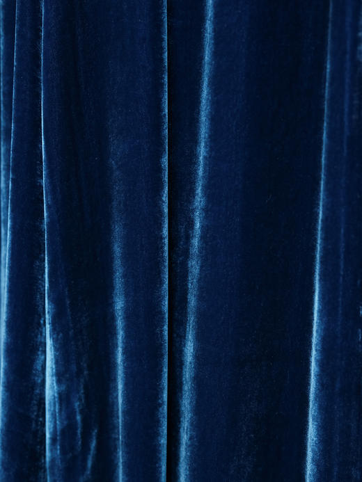 盛唐婧 |新中式丝绒阔腿裤-蓝色 商品图3