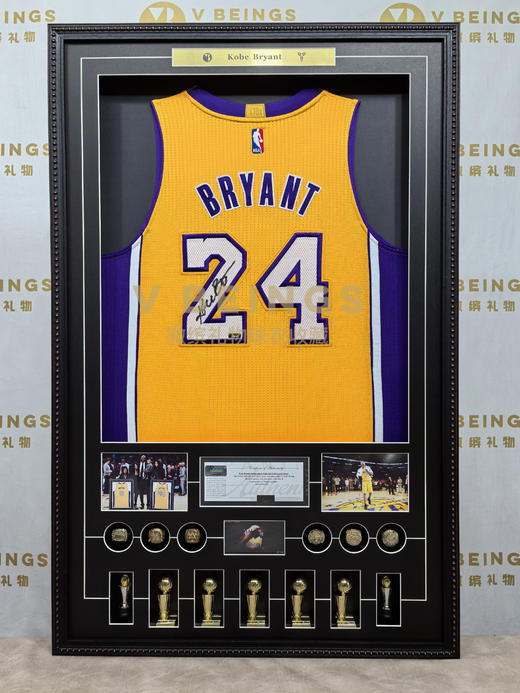收藏系列 科比 湖人队24号黄色 退役16冠 亲笔签名球衣 商品图1