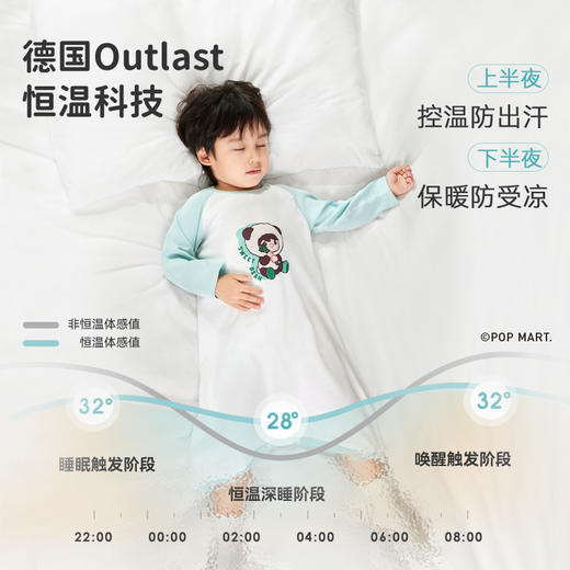 ibaby×outlast太空科技恒温泡泡玛特联名针织素色长袖抑菌睡袍 商品图2