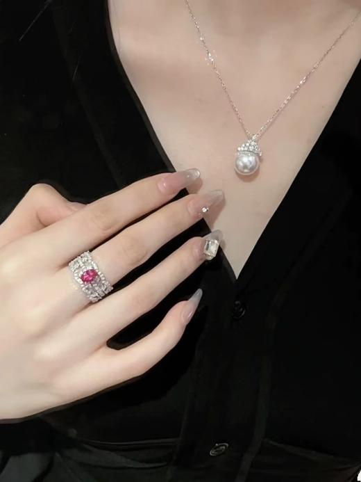 冰雪女王施华洛姆贝珍珠项链耳钉套装 商品图10