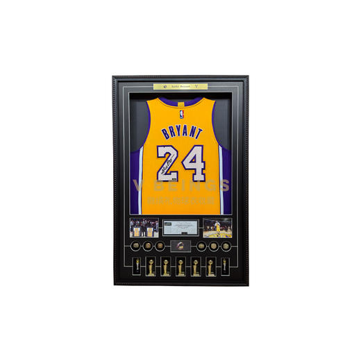 收藏系列 科比 湖人队24号黄色 退役16冠 亲笔签名球衣 商品图0