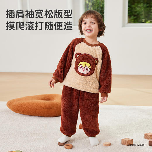 【79元秒杀套装】ibaby×outlast太空科技恒温泡泡玛特联名抗静电暖绒绒圆领家居服套装【120-160码】 商品图4