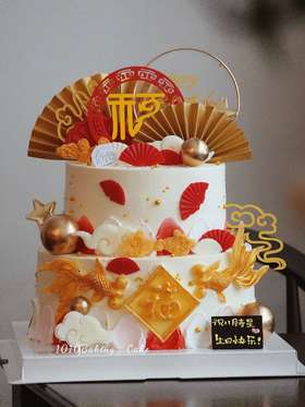「大福锦鲤，好运紧随」祝寿·100%动物奶油（附图6+8寸双层·提前24小时预订）