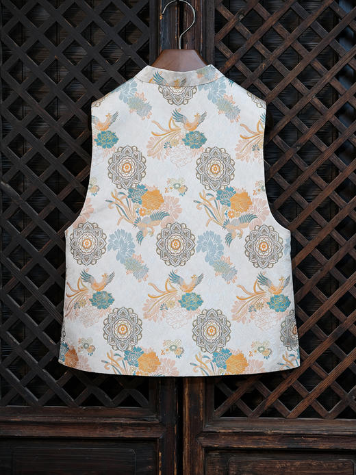 盛唐婧 |涅槃重生中式国风宋锦对襟马甲 商品图5