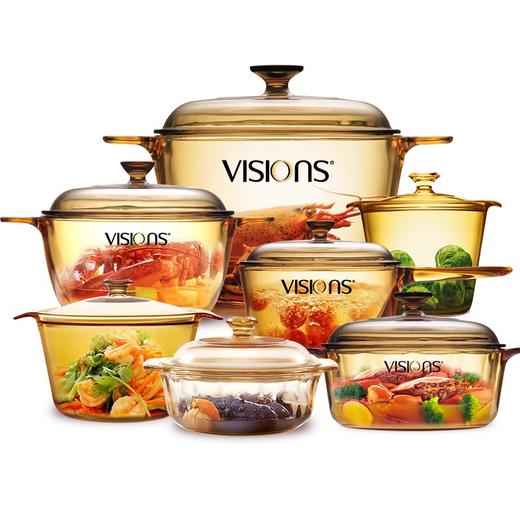 康宁玻璃锅VISIONS琥珀透明家用汤锅炖锅正品晶彩双耳锅2.5L 商品图2