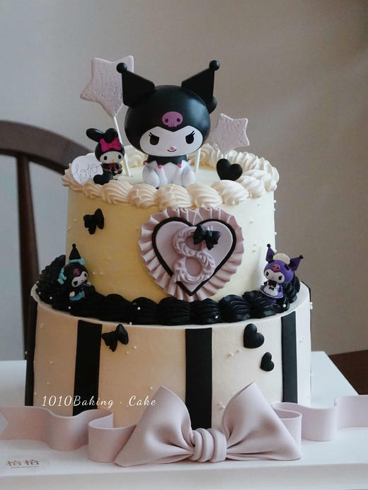 「库洛米·甜酷Kuromi」岁数可改·翻糖巧克力·100%动物奶油（附图6+8寸双层·提前4天预订） 商品图0