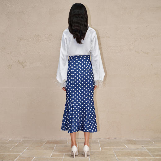 复古波点暗纹提花缎面衬衫修身上衣MC88TP629A10 商品图4