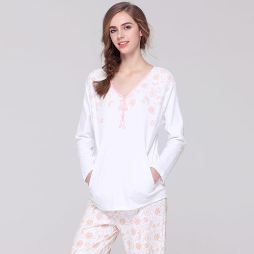 爱帝国风青花瓷韵纯棉长袖家居套 商品图6