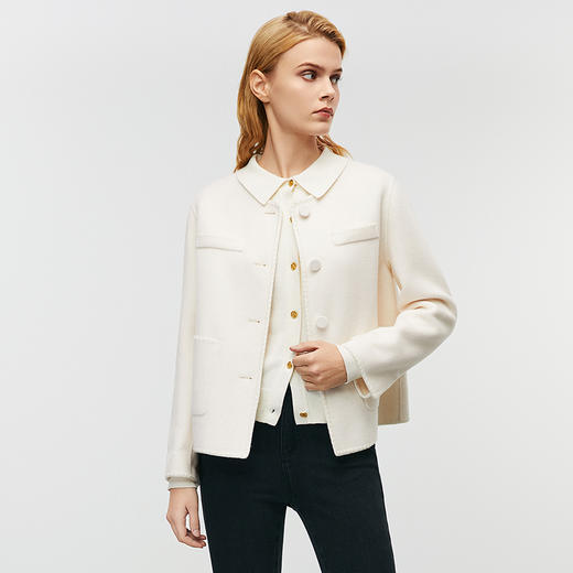 EITIE爱特爱秋季新款干练通勤收腰显瘦舒适时尚毛呢外套7914603 商品图5