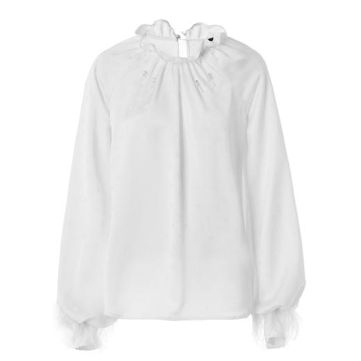 复古波点暗纹提花缎面衬衫修身上衣MC88TP629A10 商品图1