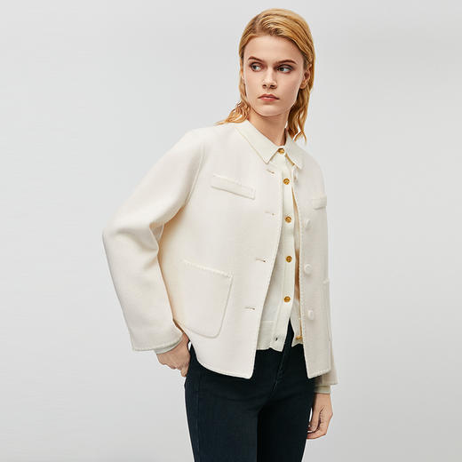 EITIE爱特爱秋季新款干练通勤收腰显瘦舒适时尚毛呢外套7914603 商品图2