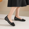 西村名物2024年秋季新款舒适平底蝴蝶结饰扣浅口单鞋T24CE38281 商品缩略图1