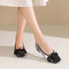西村名物2024年秋季新款舒适平底蝴蝶结饰扣浅口单鞋T24CE38281 商品缩略图4