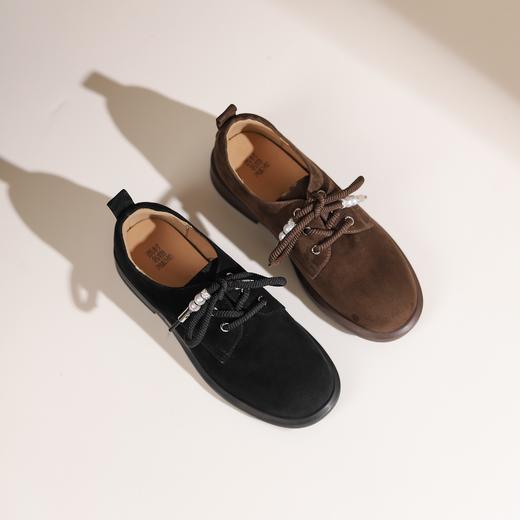 西村名物2024年秋季新款舒适平底系带乐福鞋深口休闲鞋T24CM38101 商品图4