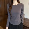 【自营】~王炸爆款 长袖款-韩系纯欲风弧形下摆设计感T恤上衣01602-喜出 商品缩略图1