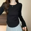 【自营】~王炸爆款 长袖款-韩系纯欲风弧形下摆设计感T恤上衣01602-喜出 商品缩略图5