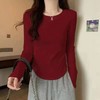 【自营】~王炸爆款 长袖款-韩系纯欲风弧形下摆设计感T恤上衣01602-喜出 商品缩略图3