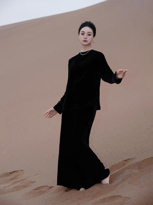 盛唐婧 |新中式真丝丝绒上衣 商品图2