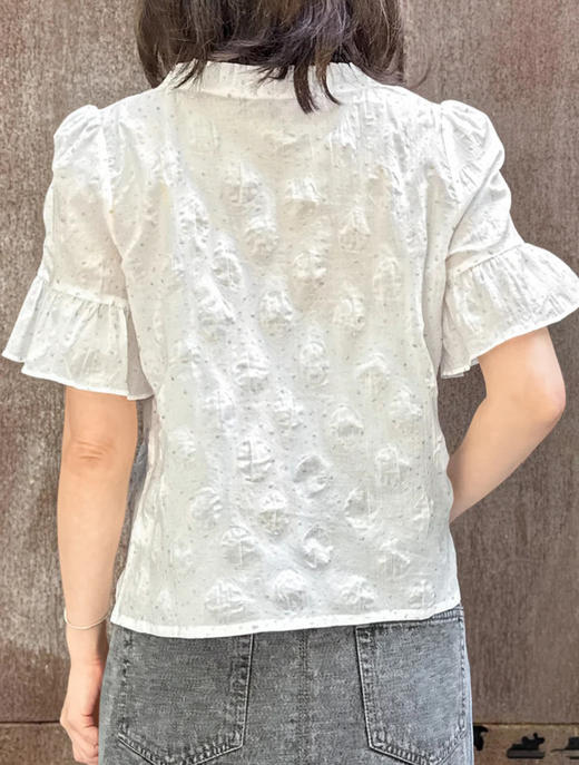 TYNVIE 排褶领中袖上衣 商品图4