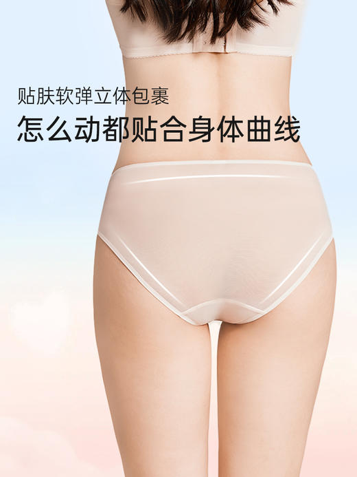 （微甜2.0蕾丝网纱拼接中高腰三角裤）轻薄蕾丝透气小裤舒适可爱三角裤女 商品图3